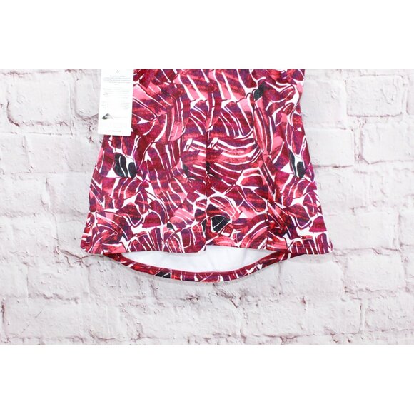 L.L. Bean Mix Match Swimwear Squareneck Tankini Red Geometric Print 6 - Picture 7 of 10